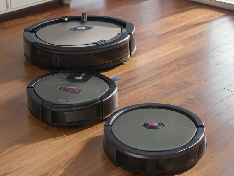 A Roomba j7+ robot vacuum in its docking station next to a sleeping beagle.