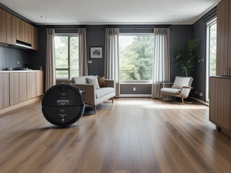Robot vacuum obstacle avoidance sensor steering around a dog toy on an area rug