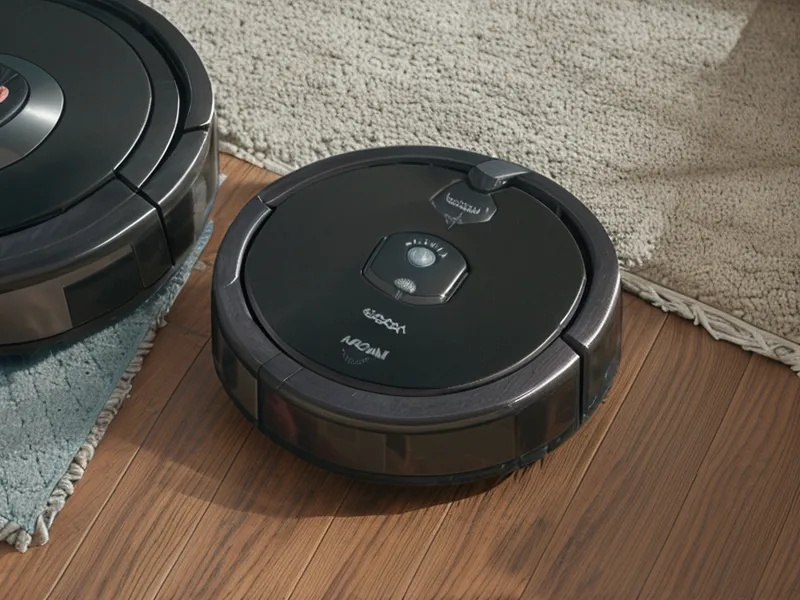 Close-up of dog hair and mud tangled in a robot vacuum brush roll
