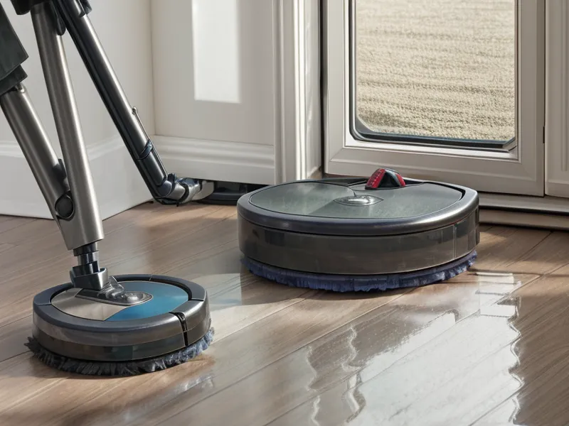 Close-up of Dreame L20 Ultra MopExtend arm cleaning a room corner