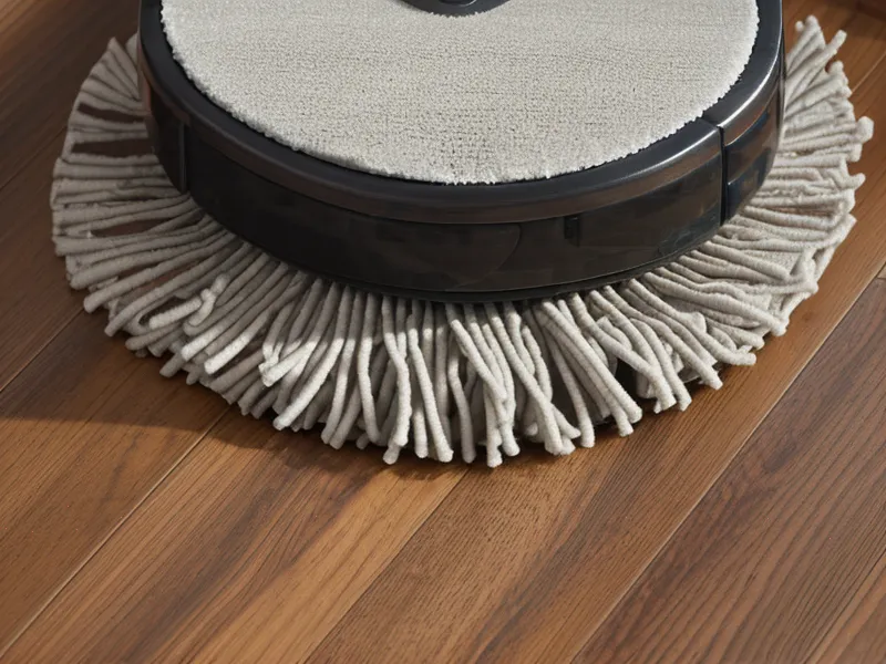 Close-up of Dreame L20 Ultra MopExtend arm cleaning a baseboard edge