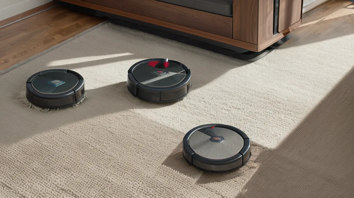 Dreame L20 Ultra and Roomba j7 Plus robot vacuums compared for hardwood floor mopping on oak flooring