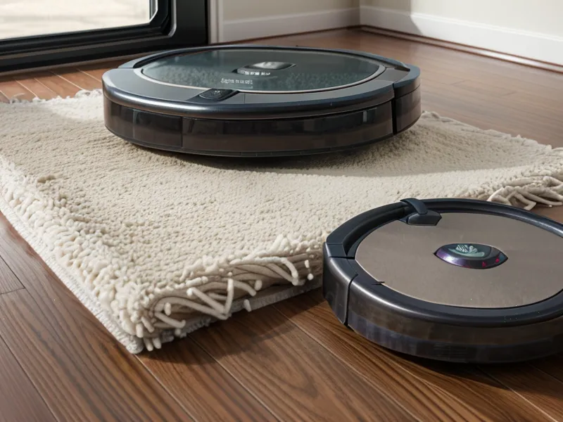Detail shot of robot vacuum side bumper optical sensor window.