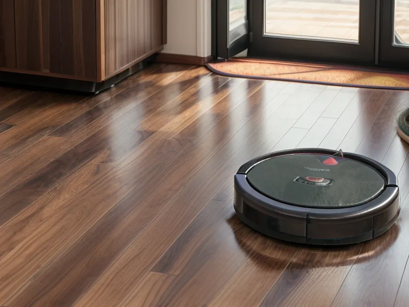Close-up of the Roomba j7 plus front-facing camera lens