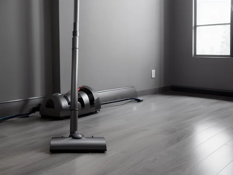 The auto-empty dock of an LG CordZero robot vacuum in a home setting.