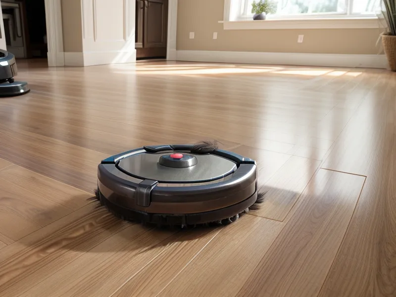 Inverted robot vacuum brush roller showing pet hair wrapped around side bearings