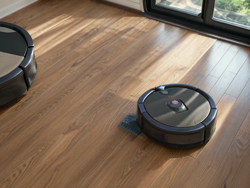 Smartphone app controlling an air purifier in a bedroom at night.